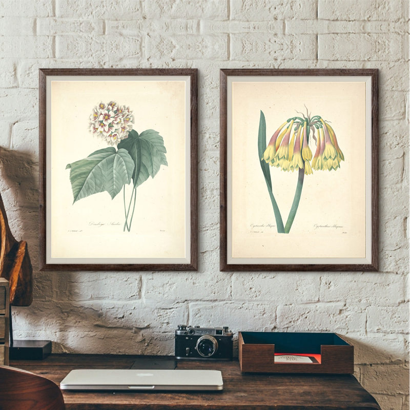 레트로 식물 캔버스 회화 홈 거실 침실 장식 빈티지 고대 꽃 벽 예술 그림 A1 A2 A4 크기 포스터
